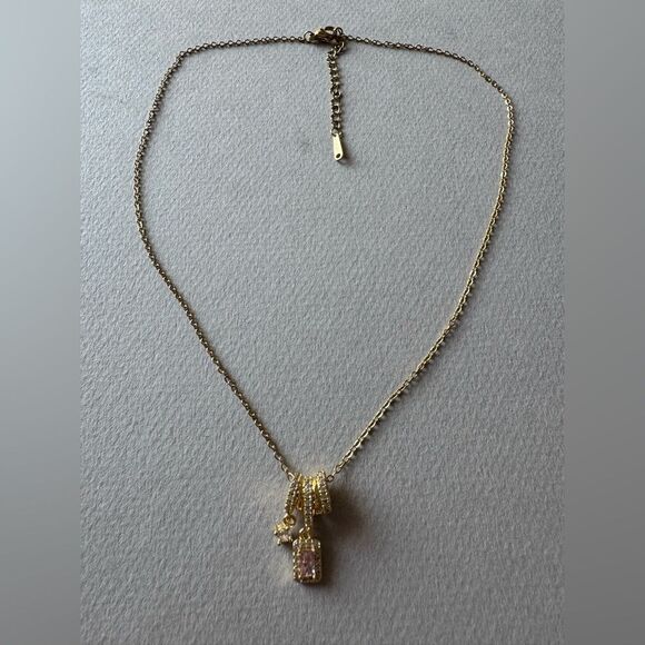 Elegant Pink Pendant Necklace M511 - Picture 3 of 5